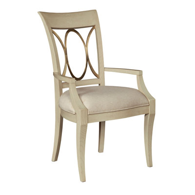 Queen Anne Back Arm Chair in Beige by Rosalind Wheeler