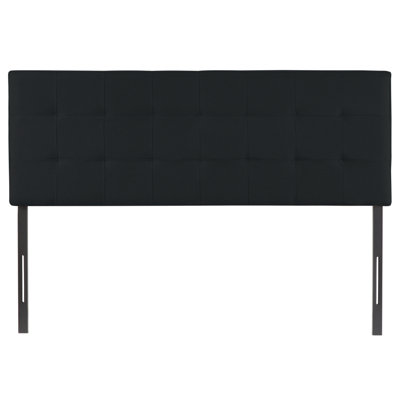 Keymond Classic Tufted Adjustable Upholstered Full Size Headboard in Linen Fabric, Metal Legs