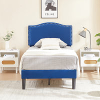 Auxter Platform Bed with Height Adjustable Upholstered Headboard No Box Spring Needed by Wade Logan