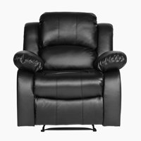 Suisun 38" Traditional Faux Leather Reclining Chair with Tab Pull Reclining Motion, Solid Wood & Plywood Frame