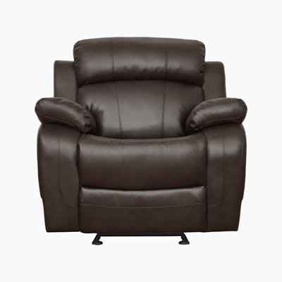 Milford 41" Transitional Faux Leather Glider Reclining Chair with Gentle Gliding Motion & Tab Pull Reclining
