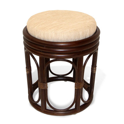 Adero Rattan Vanity Stool by Bayou Breeze