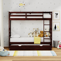 Garnik Solid Wood Twin Over Twin Bunk Bed and Trundle by Harriet Bee