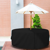 High Density Multipurpose Waterproof Outdoor Round Table & Chair Set Cover, Patio Dining Table Cover by Arlmont & Co.