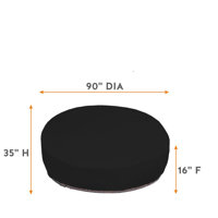 High Density Oxford Outdoor Waterproof Round Daybed Sofa Cover, All Weather Protection Canopy Daybed Cover by Arlmont & Co.