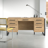 Aukse Desk with Built in Outlets by Wade Logan