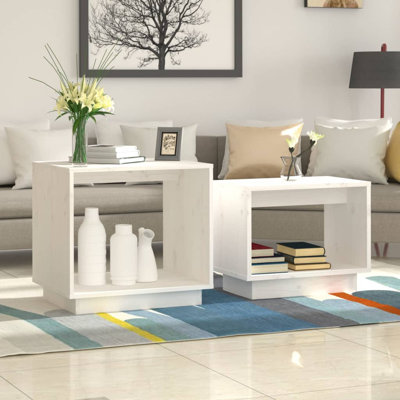 Lashaunta Coffee Tables 2 Piece Nesting Table End Table Nightstand Solid Wood Pine by Ebern Designs