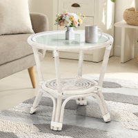 Eukleides Glass End Table by Bay Isle Home