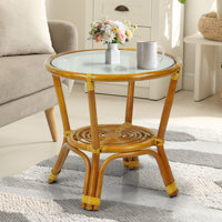 Eukleides Glass End Table by Bay Isle Home