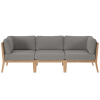 Modway Clearwater Outdoor Patio Teak Wood Sofa by Modway