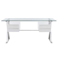 Modway Sector 71" Glass Top Glass Office Desk by Modway