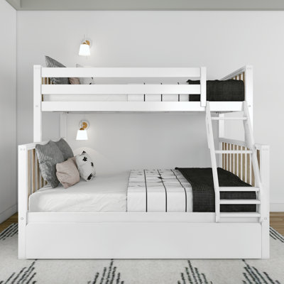 Brubaker Twin over Full Solid Wood Standard Bunk Bed with Trundle by Viv + Rae