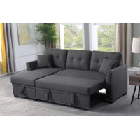 81.5" Wide Reversible Fabric Sectional Sleeper Sofa (Pull-Out Bed) With Storage Chaise by Latitude Run