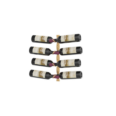 Latawn 8 Bottle Wall Mounted Wine Bottle & Glass Rack