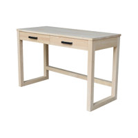 Solid Wood Sled Base Desk with Two Drawers by Latitude Run