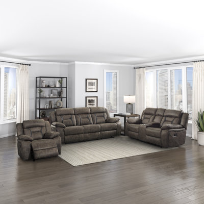 Jannali 3-Piece Microfiber Manual Reclining Living Room Set by Latitude Run