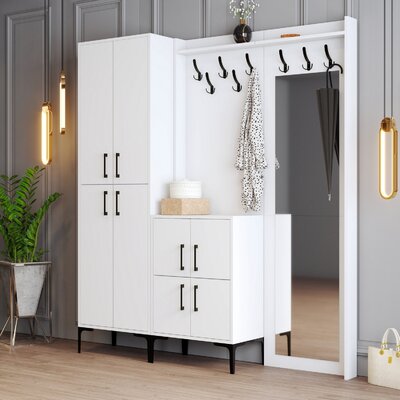 Adila Hall Tree with Shoe Storage by East Urban Home