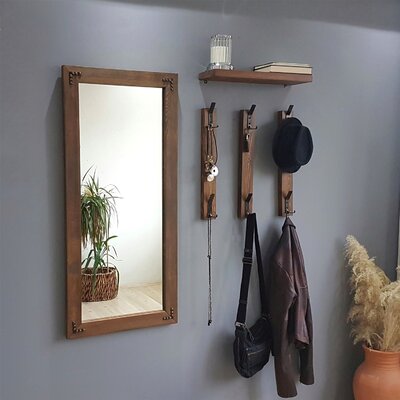 Haeryst Pine Solid Wood Hall Tree by East Urban Home