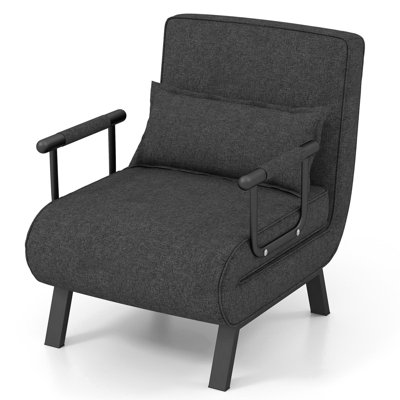 Eppler Twin 23.5" Wide Linen Cushion Back Futon Chair