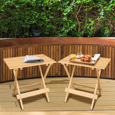 Aubreonna Folding Wooden Side Table by Wade Logan