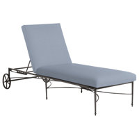 Roma Wrought Aluminum Outdoor Chaise Lounge With Wheels by Summer Classics