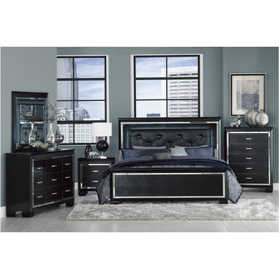 Ipke King Upholstered Platform 3 Piece Bedroom Set by Rosdorf Park