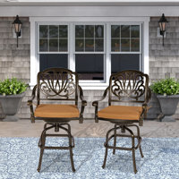 Ghugas 28" Patio Bar Stool with Cushion by Astoria Grand