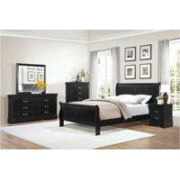 Arryanna Sleigh Bedroom Set King 3 Piece: Bed, Dresser, Mirror by Alcott Hill