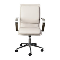 Mid-Back Designer Upholstered Swivel Executive Office Chair with Armrests by Flash Furniture