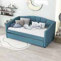 Alisha Twin Size Upholstered Daybed with Trundle by Wildon Home