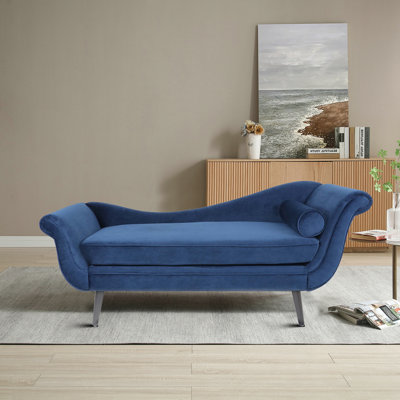 Enmond Modern Indoor Upholstered Chaise Lounge Chair with a Pillow by House of Hampton