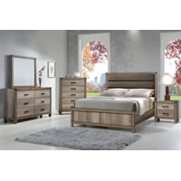 Melamine Upholstered Panel Bedroom Set Special King 6 Piece: Bed, Dresser, Mirror, 2 Nightstands, Chest by Latitude Run