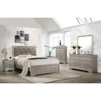 Erinne Panel Bedroom Set Special King 6 Piece: Bed, Dresser, Mirror, 2 Nightstands, Chest by House of Hampton