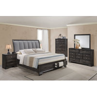 Gray Storage Platform Bedroom Set Special King 6 Piece: Bed, Dresser, Mirror, 2 Nightstands, Chest by Red Barrel Studio