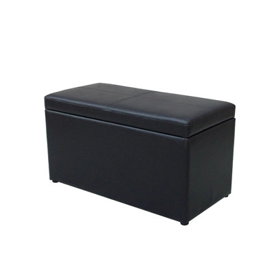 Varg 30" Wide Faux Leather Rectangle Storage Ottoman by Ebern Designs