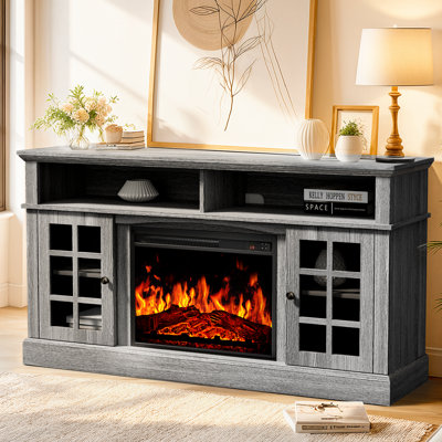 Anias TV Stand With Electric Fireplace Included