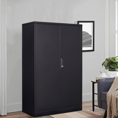 Kovaleski Minimalist Design Lockable 2-Door Storage Cabinet, For Office, Toolroom, Garage Use by Inbox Zero