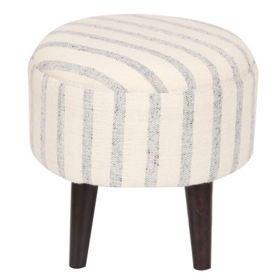 Handmade Kilim Upholstered Round Stool by Corrigan Studio