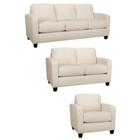 Warminster 3 Piece Leather Match Living Room Set by Wildon Home