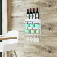 Sondria Solid Wood Wall Mounted Wine Glass Rack by Gracie Oaks