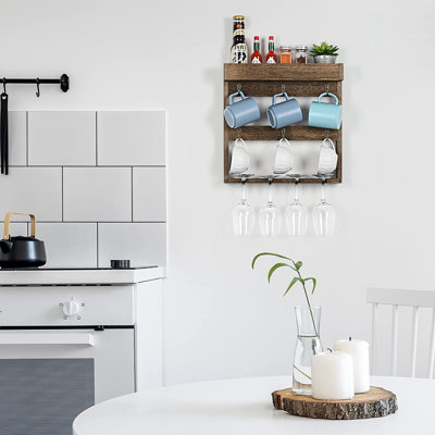 Sondria Solid Wood Wall Mounted Wine Glass Rack by Gracie Oaks