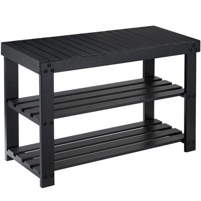 Cottman Wood Shelves Bench by Gracie Oaks