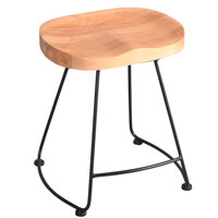 Underclift Solid Wood 18.5" Short Stool by 17 Stories