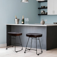 Underclift Solid Wood 18.5" Short Stool by 17 Stories