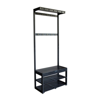 Annegriet Bamboo Solid Wood Hall Tree with Bench and Shoe Storage by Ebern Designs