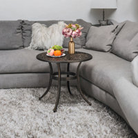 Reinna Powder Coated Aluminum Side Table by Lark Manor