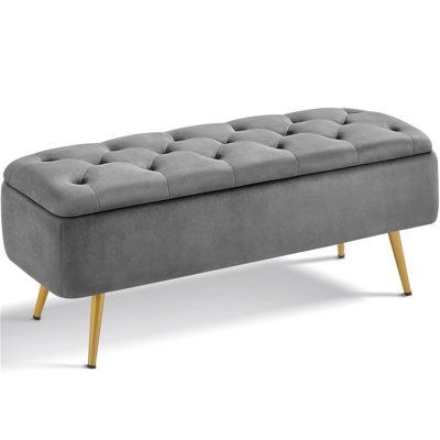 Himel Upholstered Flip Top Storage Bench by Mercer41