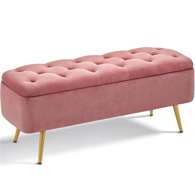 Himel Upholstered Flip Top Storage Bench by Mercer41