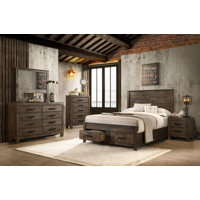 Gurmaan Gurmaan 5-Piece Queen Platform Bedroom Set Rustic Golden Brown by Millwood Pines
