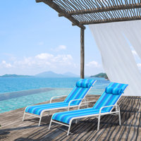Outdoor Steel Chaise Lounge by Dovecove